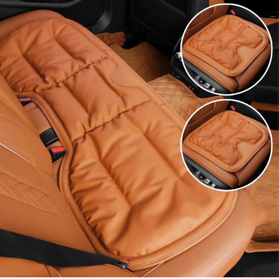 3PCS Set Car Seat Cushion - Brown