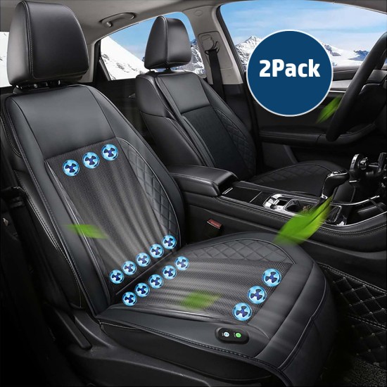 DC12V Car Summer Cool Air Seat Cushion with Fan Fast Blowing Ventilation Car (2Pack)