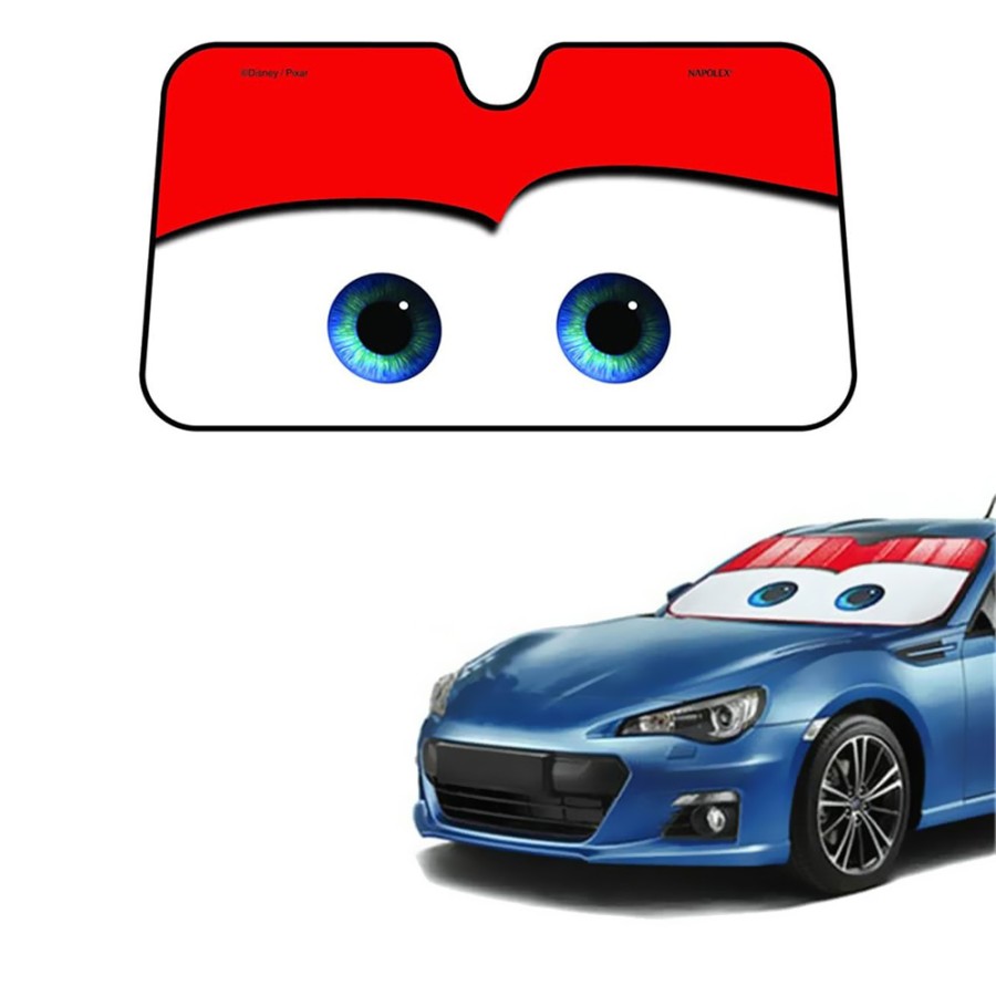 Cartoon Eyes Car Windshield Sun Shades - Red