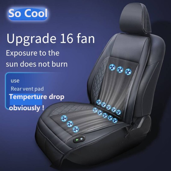 DC12V Car Summer Cool Air Seat Cushion with Fan Fast Blowing Ventilation Car (Summer fan)