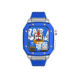 Apple Watch Smart casual Stainless Steel Case with Rubber strap 45mm (Blue) Apple Watch Smart casual Stainless Steel Case with Rubber strap 45mm (Blue)