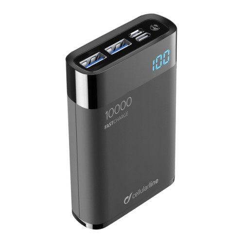 Cellularline Battery Charger EMER 10000mAh HD QC - Black