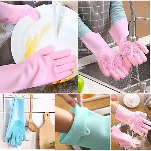 Dishwashing Scrub Gloves Silicone Cleaning Rubber Gloves