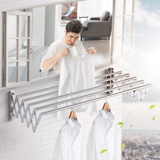 Folding Wall Mounted Clothes Drying Rack 90cm