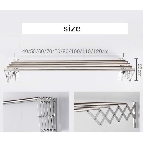 Folding Wall Mounted Clothes Drying Rack 70cm