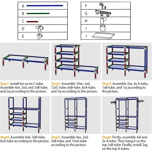 Clothes Freestanding Wardrobe Clothing Shoe Organizer Rack