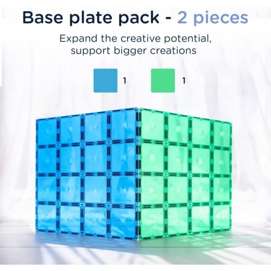 Connetix Blue & Green Base Plate Pack (2 Piece) - Connetix