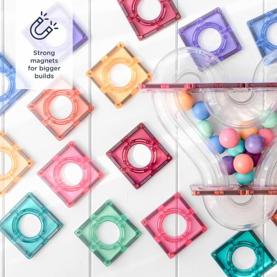 Connetix Tiles 106 Piece Pastel Ball Run