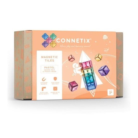 Connetix Pastel Square Pack 40 Pieces