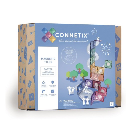 Connetix Pastel Ball Run Expansion Pack 80 Pieces