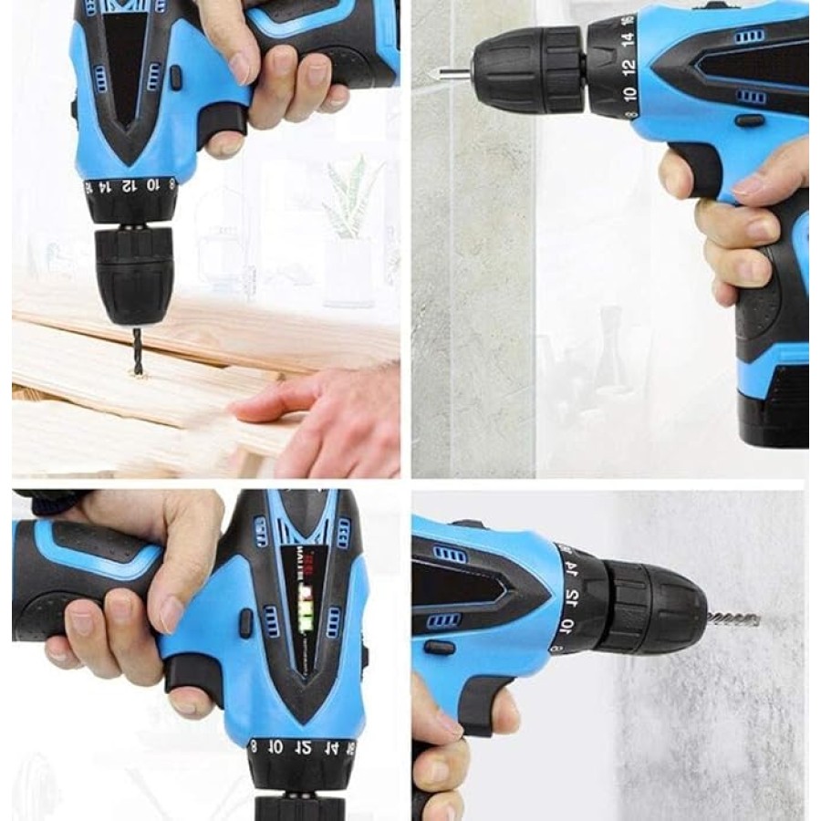 Cordless Drill Driver 12v Drill +1 Batteries + Case with Accessories