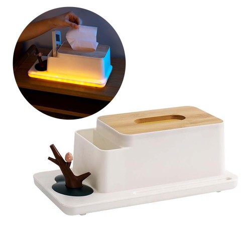 Creative Multifunctional Storage Tissue Box With Led 