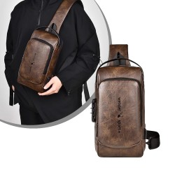 Anti-theft Crossbody Travel Bag - Brown