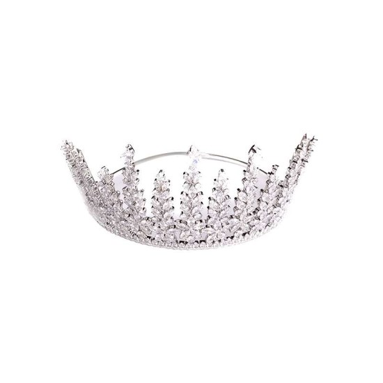Jewellery Silver Crystal Tiara Crowns,Rhinestone Leaf Wedding Crown