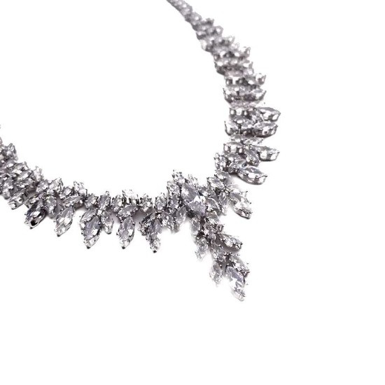 Jewellery Sterling Silver Daimond Necklace Bracelet & Earing Set
