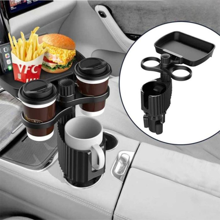 Car Cup Holder Tray with Dual Cups A05