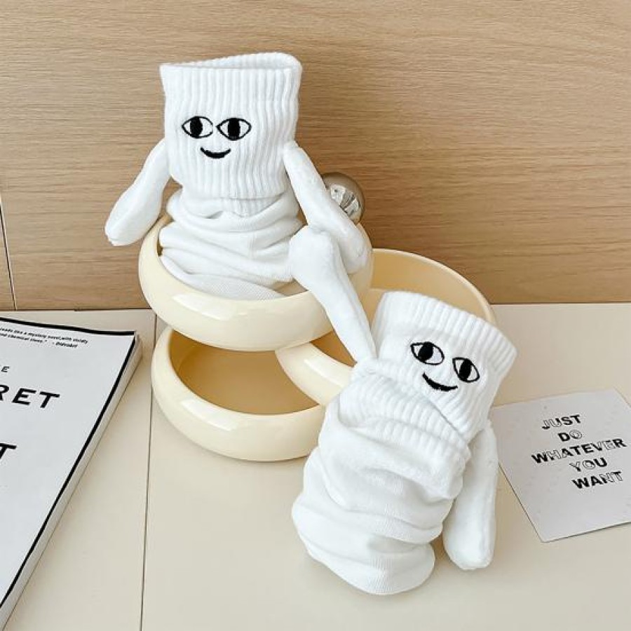 Smiling Holding Hands Socks (Free Size)