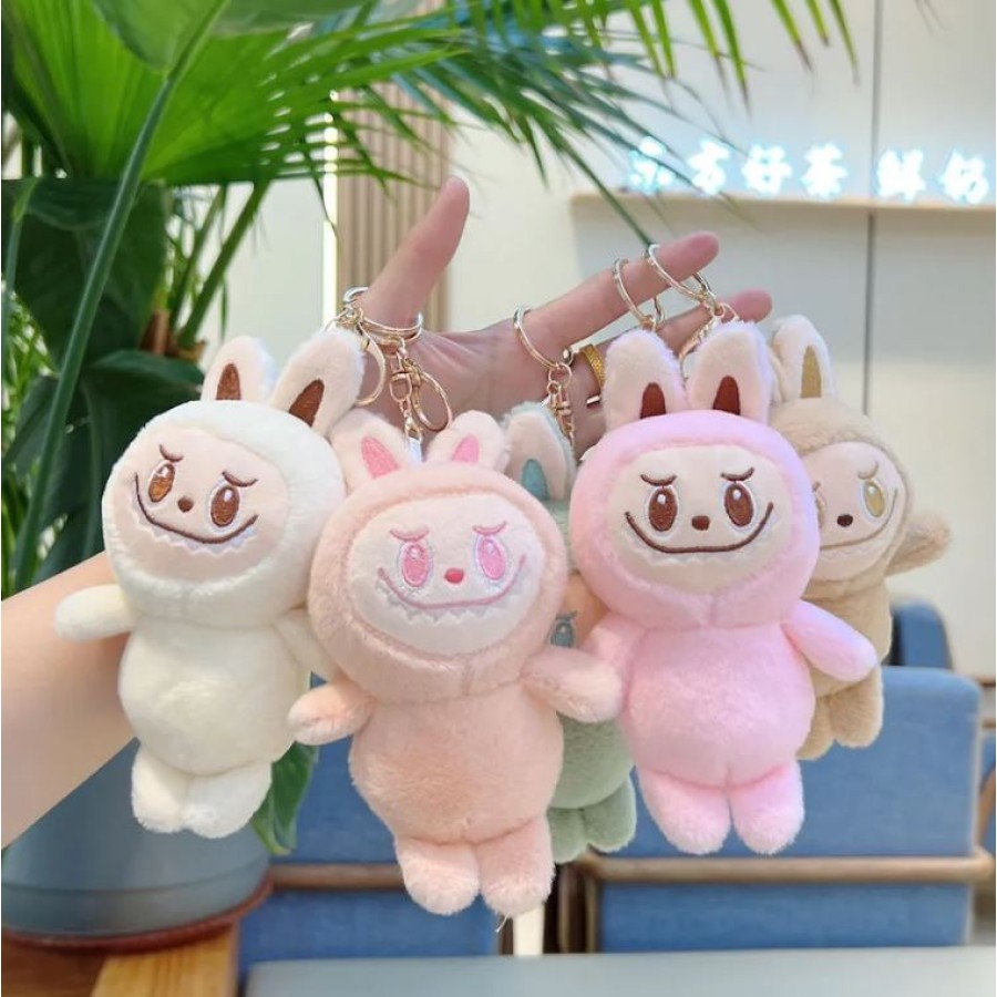 Labubu Cute Keychain Cartoon Plush Toy 15cm - Light Pink