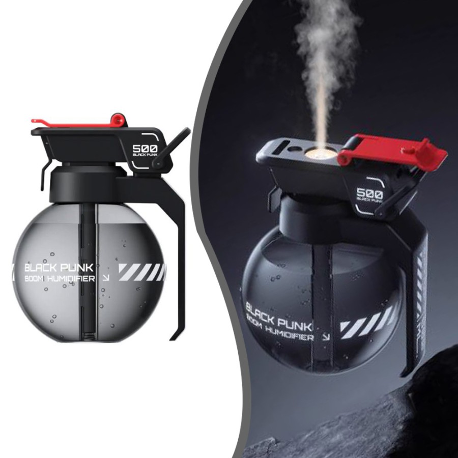 Cyberpunk E-sports Desktop Decoration Grenade Humidifier - Black