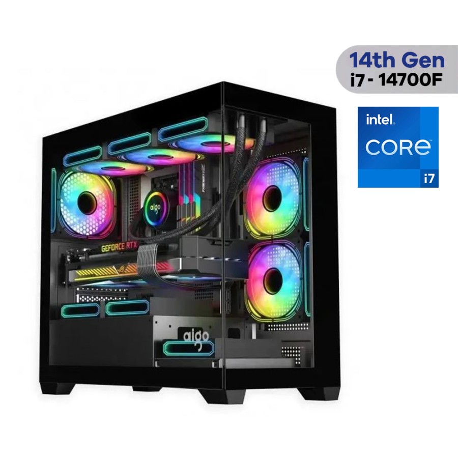 Darkflash C218M NINJA Gaming PC i7 14th Gen with RTX 5070 12GB, 32GB DDR5 RAM, 1TB SSD , RGB Case