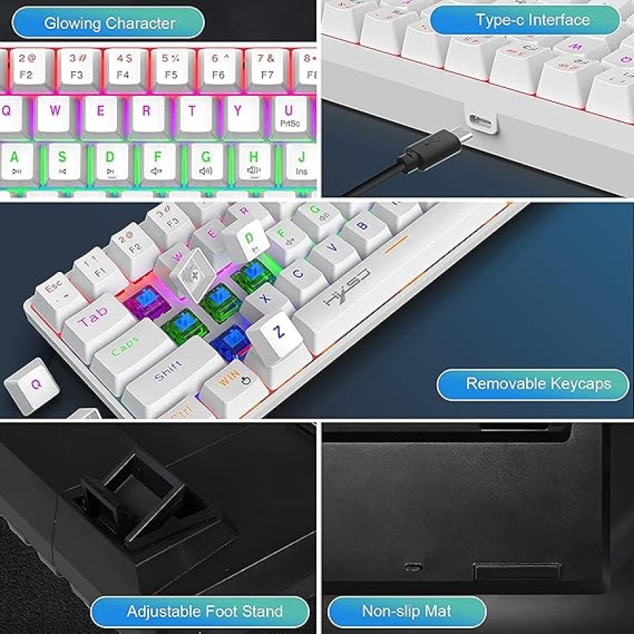 DIAMOND Gaming Mechanical Keyboard RGB (61 key) White