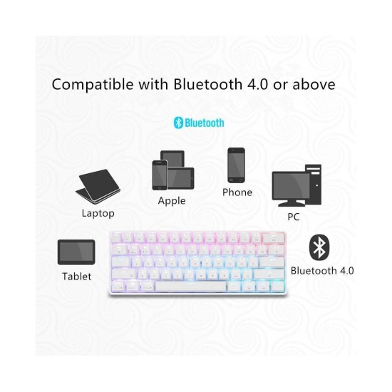 DK61 RGB Mechanical keyboard Wireless & Wire - Blue Switch
