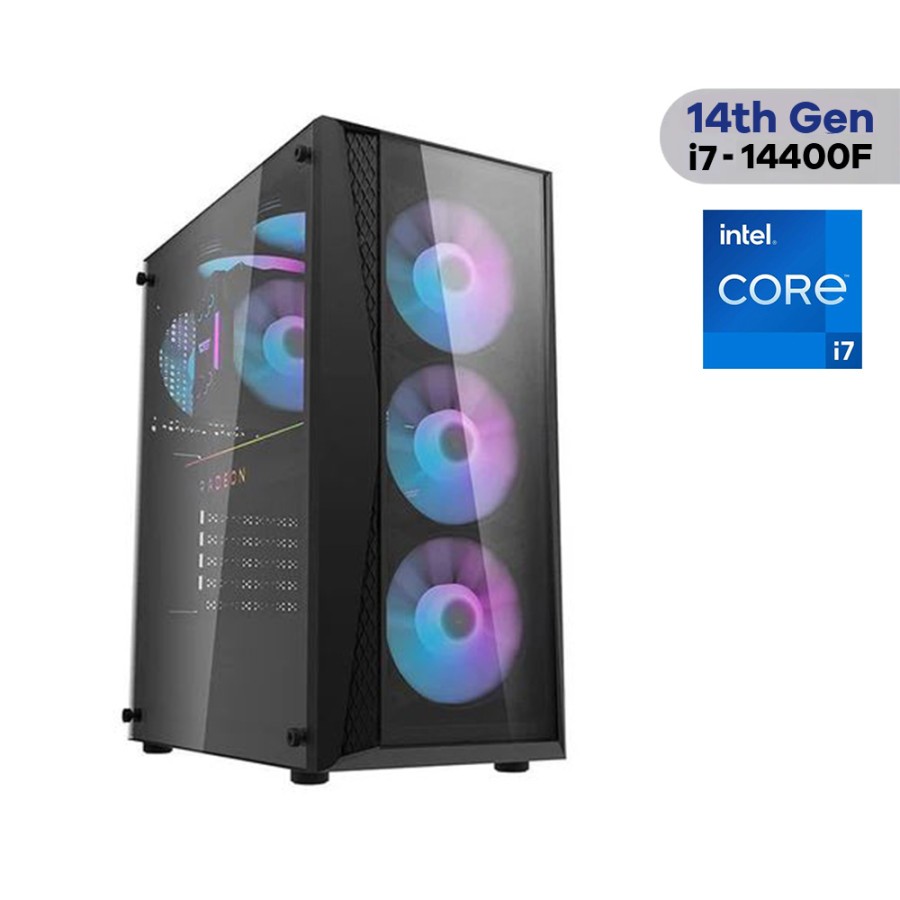 DarkFlash Dk352 Gaming PC i7 14th Gen with RTX 5060Ti 8GB – 16GB RAM, 1TB SSD , RGB Case