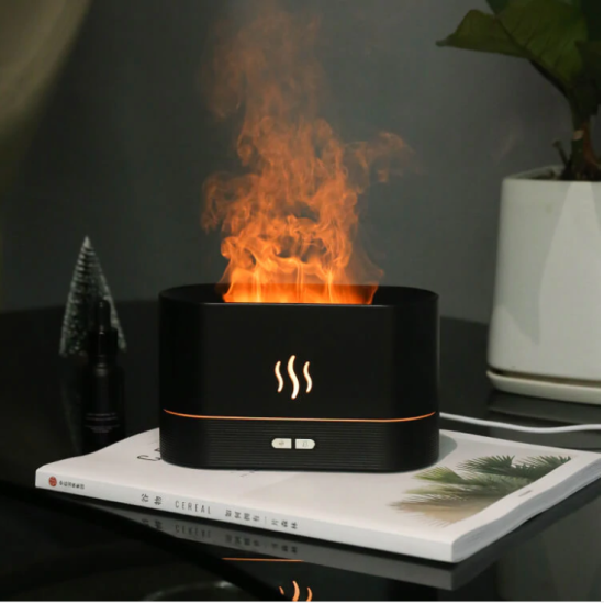 Flame Humidifier Essential Oil Diffuser - Black