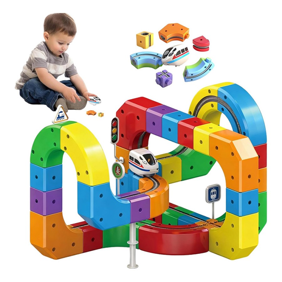 DIY Cube Track Fusion Train Set For Kids