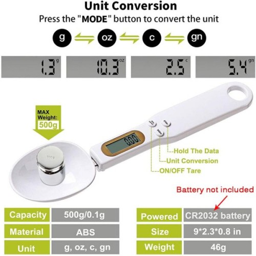 Digital Kitchen Spoon with LCD Screen ( scale spoon ) 500Gm