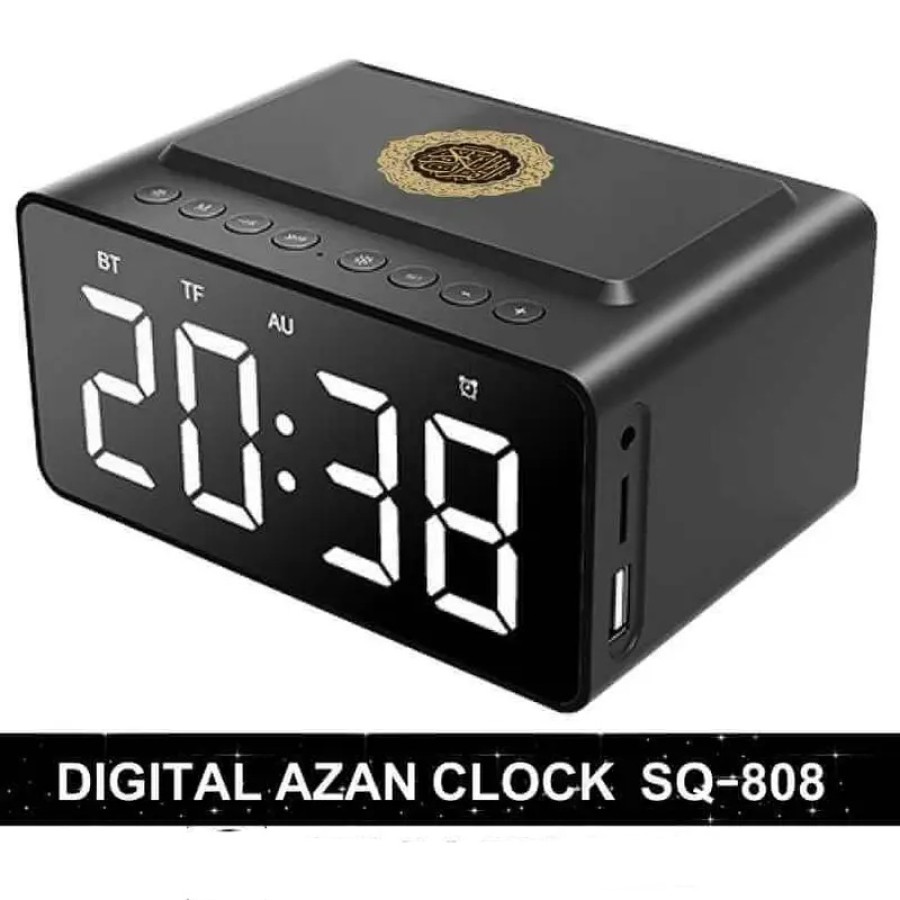 Digital Azan Clock SQ-808 Telawah Quran Speaker with App Control and LED Display