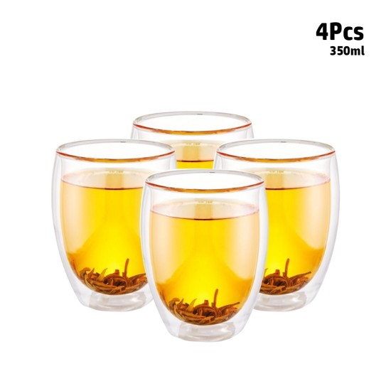 Noof & Hanoof Double wall Glass Cup 350ml - 4PCS