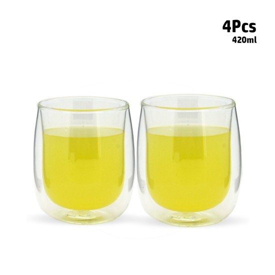 Noof & Hanoof Double wall Glass Cup 420ml - 2PCS