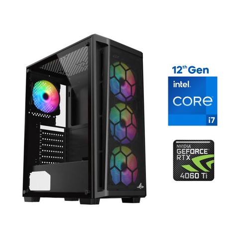 Dragon Gaming PC 12th Gen, Intel i7, 256GBSSD, 1TB HHD (RTX 4060Ti 8GB)