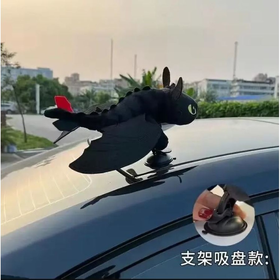 Dragon 3 Plush Stuffed Toy for Car with Suction holder