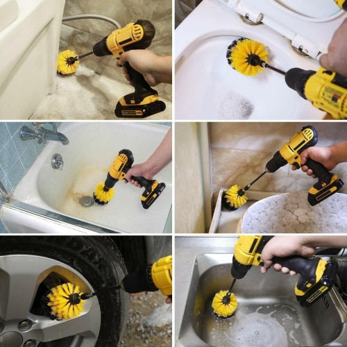 4 Pcs Drill Scrubber Brush Attachment Set (Only attachemnt Brush)