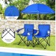 Portable Folding Picnic Double Chair W/Umbrella