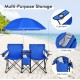 Portable Folding Picnic Double Chair W/Umbrella
