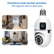 V380 Bulb WIFI 720P Dual HD Resolution IP Security Camera - 2MP - White