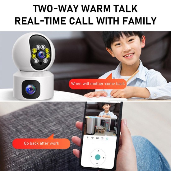 Dual Lens & Dual Screen smart Security Camera 1080p