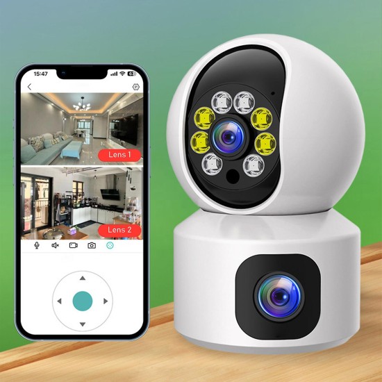 Dual Lens & Dual Screen smart Security Camera 1080p