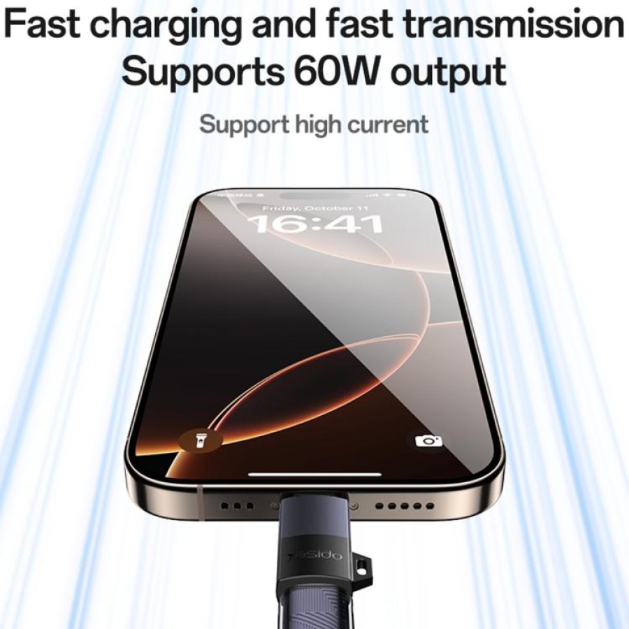 Yesido GS28 8 Pin Female to Type-C Male 60W Charging Adapter – Black