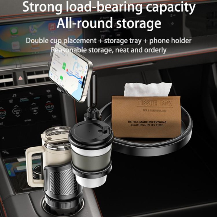 Yesido C274 Multifunctional Car Cup Holder with Phone Mount