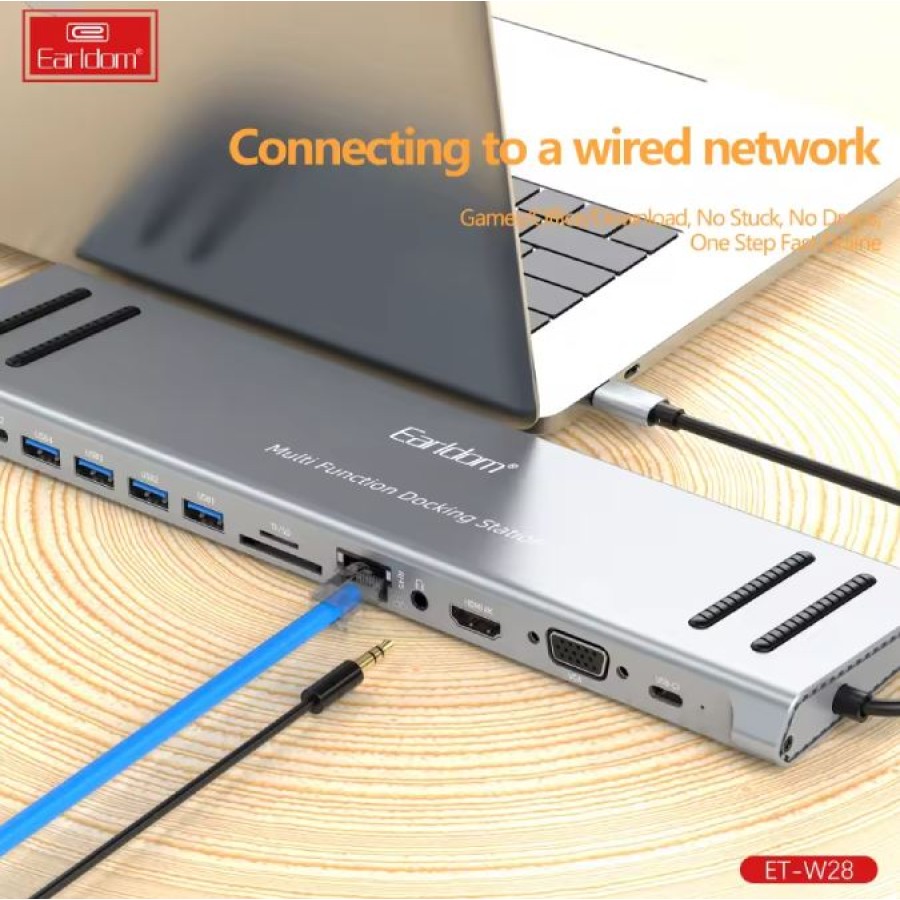 Earldom HDTV USB-C Adapter Earldom ET-W28 14-in-1 – Silver