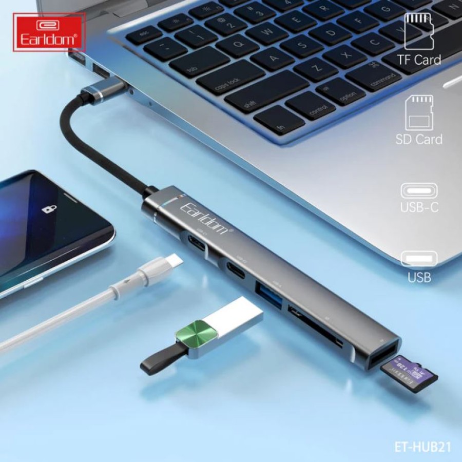 Earldom ET-HUB21 5-in-1 USB Type-C HUB