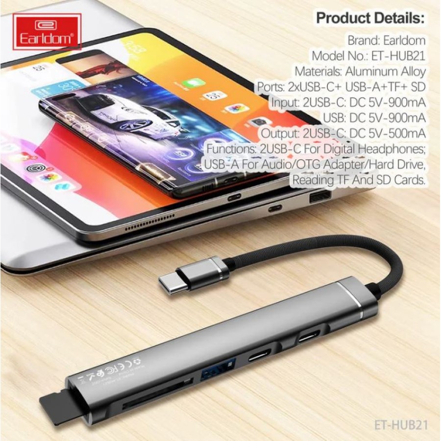 Earldom ET-HUB21 5-in-1 USB Type-C HUB