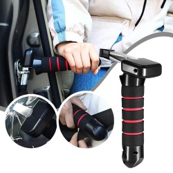 3-in-1 Portable Car Door Handle with Seatbelt Cutter & Window Breaker