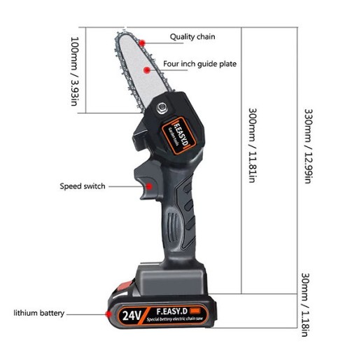 Electric Mini Chainsaw with 1Pcs Batteries included 