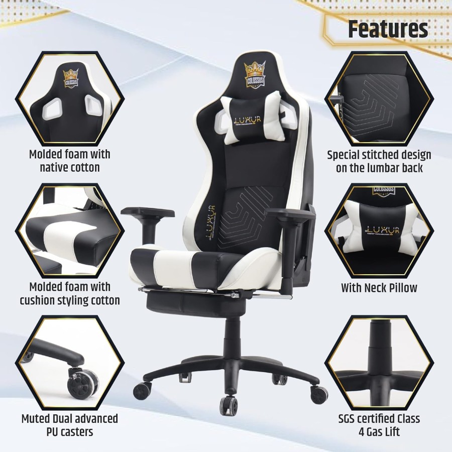 Brosloth Ergonomic Gaming Office Chair for Work from Home with Lumbar Support - Black Brosloth Ergonomic Gaming Office Chair for Work from Home with Lumbar Support - Black