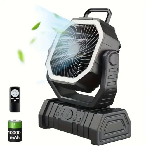 F6 Portable Camping Fan With LED Light (Summer Fan)